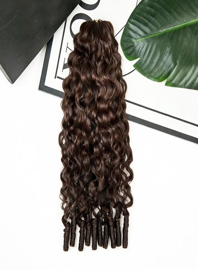 JYZ Burmese Curly Crochet Human Hair Pre-Separated Invisble Micro Loop Human Crochet Hair Extensions Seamless and Knotless Feather Crochet Human Hair 20" 4# Medium Brown 100 Strands(2 Pack 120g) - Image 4